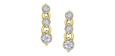 10K Yellow Gold 0.23cttw Diamond Dangle Earrings