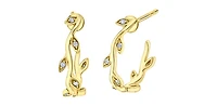 10K Yellow Gold 0.05cttw Diamond Hoop Earrings