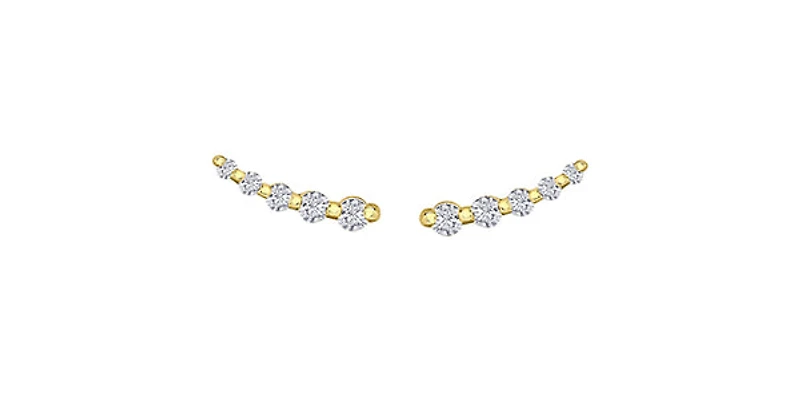 10K Yellow Gold 0.25 cttw Diamond Stud Earrings