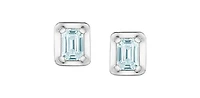 10K White Gold 0.46cttw Lab Grown Emerald Cut Diamond Earrings