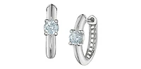10K White Gold 0.40cttw Lab Grown Diamond Hoop / Huggie Earrings