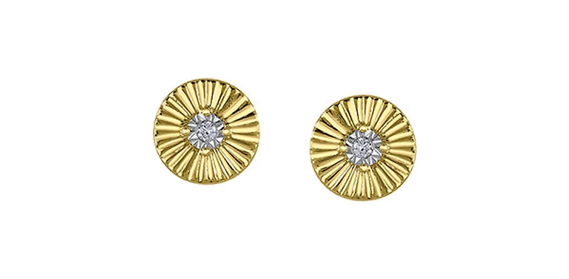 10K Yellow Gold 0.04 cttw Diamond Stud Earrings