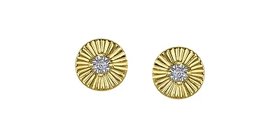 10K Yellow Gold 0.04 cttw Diamond Stud Earrings