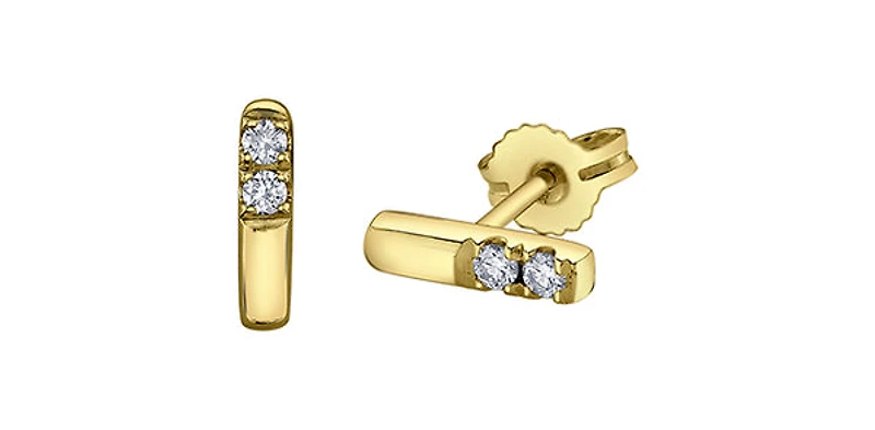 10K Yellow Gold 0.129ct Canadian Diamond Earrings