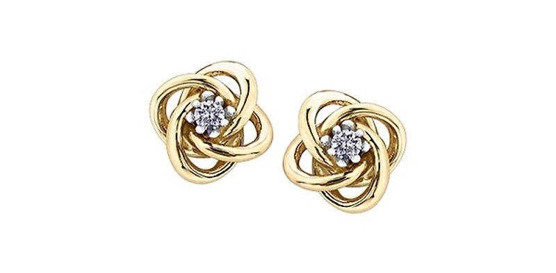 10K Yellow Gold 0.10cttw Canadian Diamond Earrings