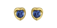 10K Yellow Gold Sapphire Earring