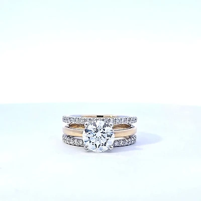 14K Yellow and White Gold 2.74cttw Lab Grown Diamond Ring - 4