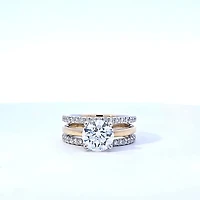 14K Yellow and White Gold 2.74cttw Lab Grown Diamond Ring - 4