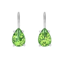 10K White Gold Prong-set Peridot Earring
