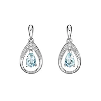 10K White Gold Aquamarine & Diamond Earrings