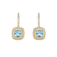 10K Yellow Gold Bezel-set Aquamarine Earrings
