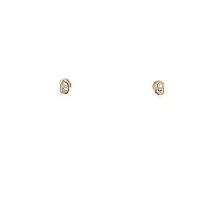 10K Lab Grown Diamond Bezel Stud Earrings - Gold / Pear