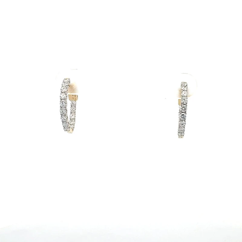 10K Gold 1.00cttw Lab Grown Diamond Huggie / Hoop Earrings