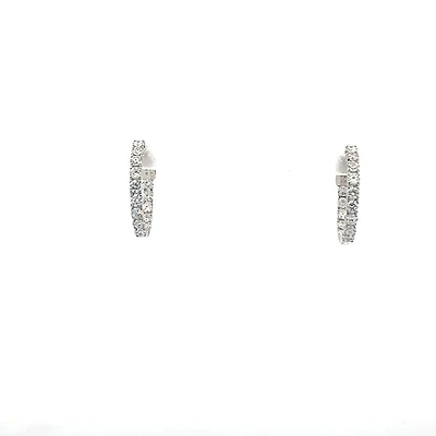 10K White Gold 0.50cttw Lab Grown Diamond Huggie / Hoop Earrings