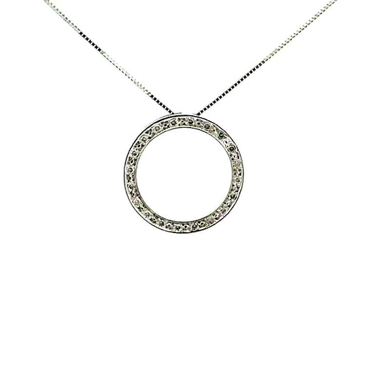 10K White Gold 0.10 cttw Diamond Necklace
