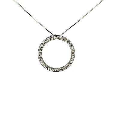10K White Gold 0.10 cttw Diamond Necklace