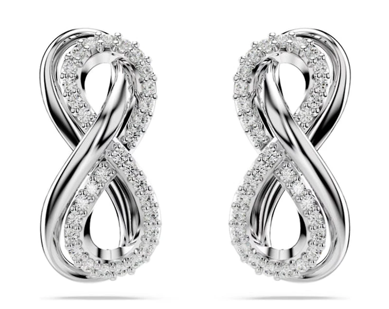 Swarovski - Hyperbola stud earrings, Infinity, White, Rhodium plated - 5687269/5689648 (SS)