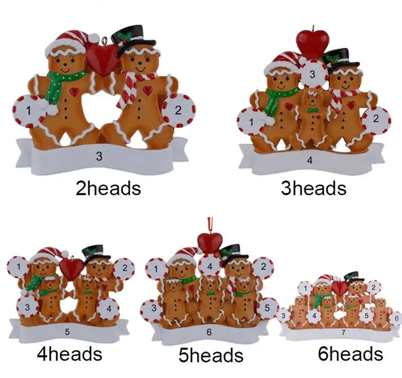 Personalized Gingerbread Family Christmas Tree Ornament - 2 People