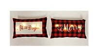 2 Piece LED Pillow Set - Merry & Bright