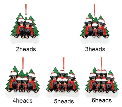 Personalized Bear Family Christmas Tree Ornament - 2 People