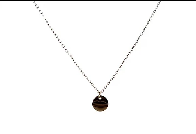 Stainless Steel 10mm Engravable Disc Pendant - 18"