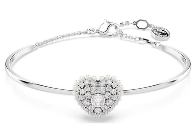 Swarovski -Hyperbola bangle, Heart, White, Rhodium plated - 5684385