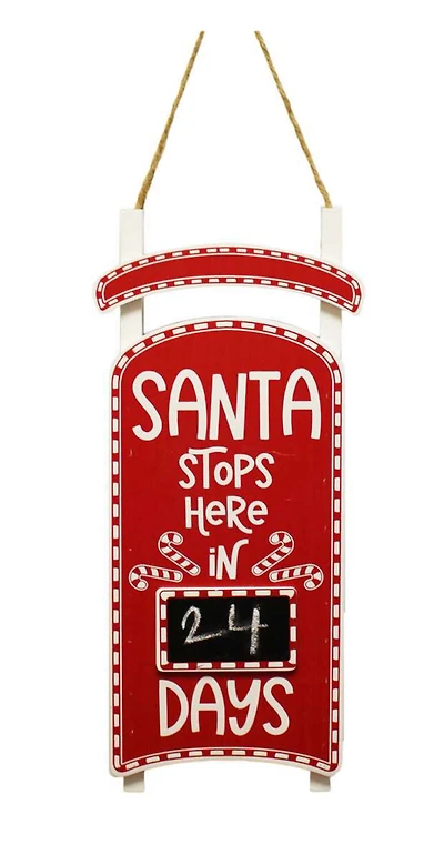Wood Santa Stops Here Christmas Count Down