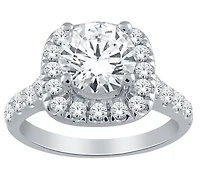 14K White Gold 1.50cttw Natural Diamond Halo Engagement Ring - /