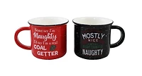 2 Piece Mug Set - Red & Black