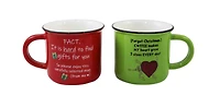 2 Piece Mug Set - Red & Green