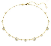 Swarovski - Imber necklace, Round cut, Scattered design, White, Gold-tone plated - 5680090