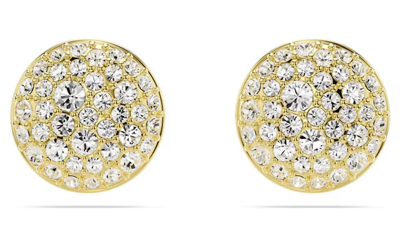 Swarovski - Meteora stud earrings, White, Gold-tone plated - 5683444