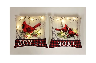 2 Piece LED Pillow Set - Joy & Noel