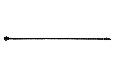 Sterling Silver with Black Rhodium Lab Created Black Spinel  Bracelet
