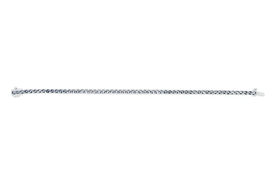 Sterling Silver with 14K Gold Plate Lab Created Aquamarine Bracelet 