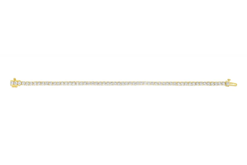 Sterling Silver with 14K Gold Plate Lab Created White Sapphire Bracelet
