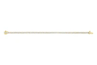 Sterling Silver with 14K Gold Plate Lab Created White Sapphire Bracelet 