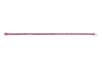 Sterling Silver with 14K Gold Plate Lab Created Rhodolite Garnet Bracelet - June Birthstone