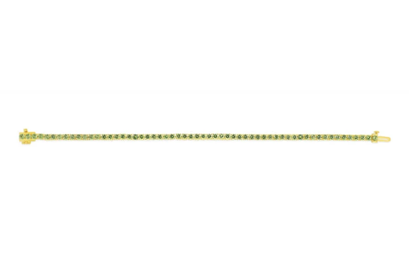 Sterling Silver with 14K Gold Plate Lab Created Peridot Bracelet - August Birthstone