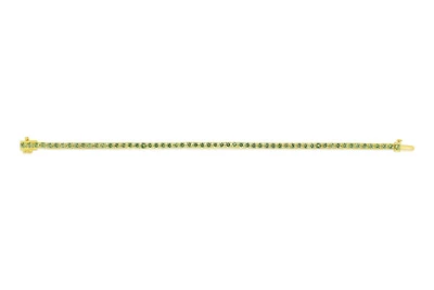 Sterling Silver with 14K Gold Plate Lab Created Peridot Bracelet - August Birthstone