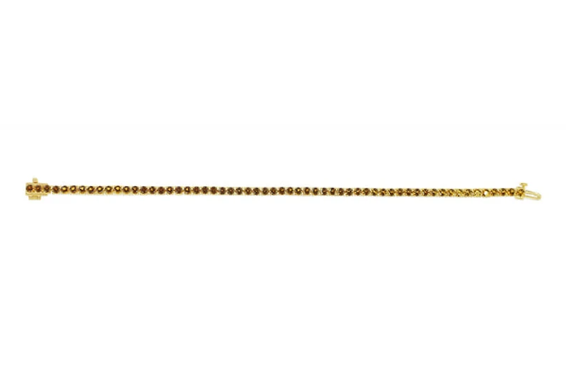 Sterling Silver with 14K Gold Plate Lab Created Citrine Bracelet - November Birthstone