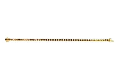Sterling Silver with 14K Gold Plate Lab Created Citrine  Bracelet - November Birthstone