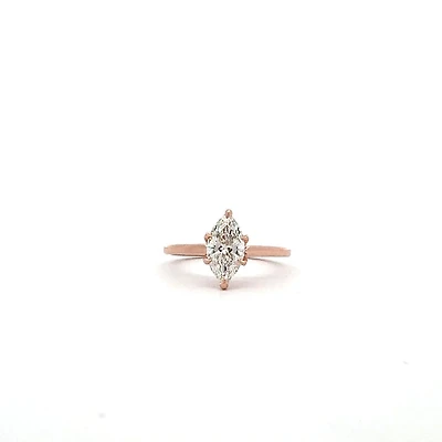 14K Gold 1.01cttw Lab Grown Diamond Marquise Ring - 4 / yellow gold