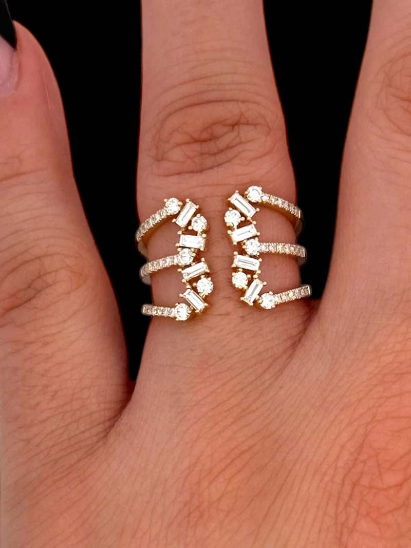 14K Yellow Gold 0.70 cttw White Diamond Ring