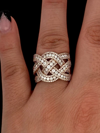 14K Rose Gold cttw White Diamond Ring