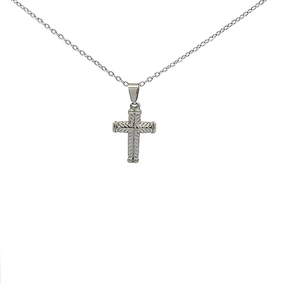 Stainless Steel 20X14mm Cross Pendant - 18"