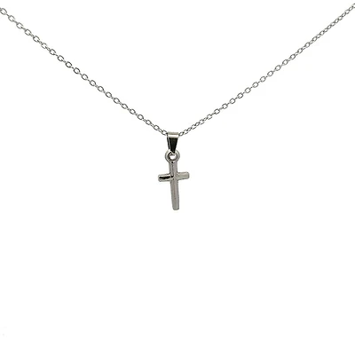 Stainless Steel 18x9mm Cross Pendant - 18"