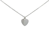 Stainless Steel 18X16mm Engravable Heart Pendant - 18"