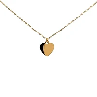 Stainless Steel Gold Plated 18X16mm Engravable Heart Pendant - 18"