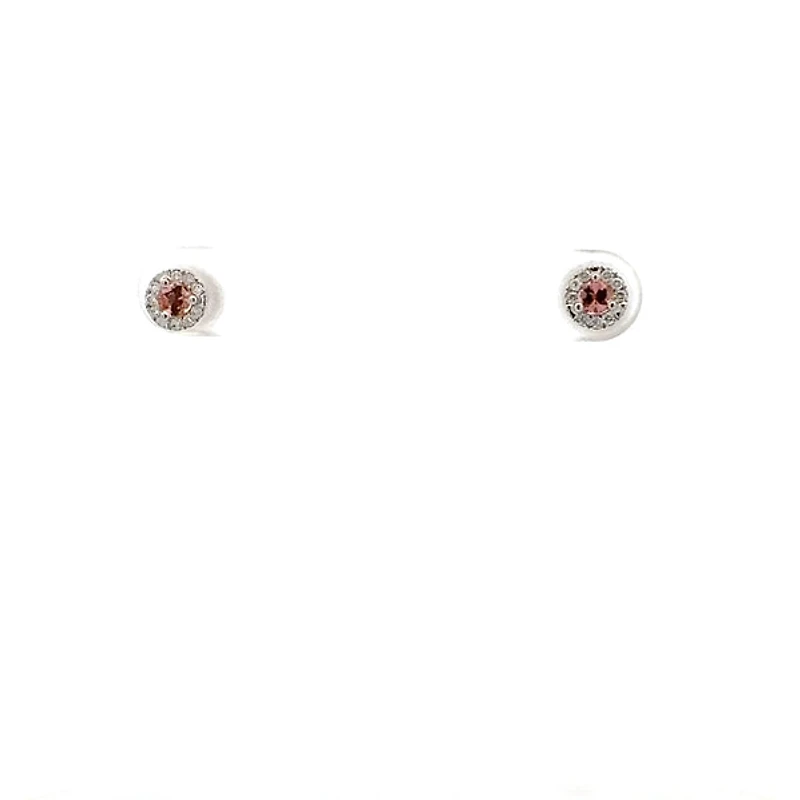 14K White Gold Imperial Topaz and Diamond Earrings